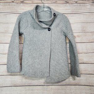 Fisherman Out of Ireland Gray Knit Sweater Virgin Merino Wool Cashmere Women's S